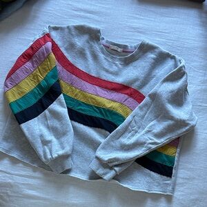 Marine Layer Colorful Striped Crop Sweatshirt